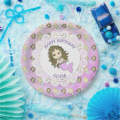 Aangepaste Paarse zeemeerminnende Borden Papieren Bordje (Feest)