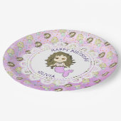 Aangepaste Paarse zeemeerminnende Borden Papieren Bordje (Gekanteld)