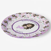 Aangepaste Paarse zeemeerminnende Borden Papieren Bordje (Gekanteld)