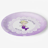 Aangepaste Paarse zeemeerminnende Borden Papieren Bordje (Gekanteld)