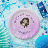 Aangepaste Paarse zeemeerminnende Borden Papieren Bordje (Feest)