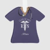 Aangepaste Paarse zuster Scrub Top Custom Ornament (achterkant)