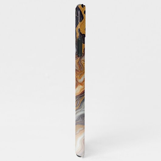 Aangepaste Paarse Zwart Grijs Wit Goud Marmeren Pa iPhone Hoesje (Rechterkant)