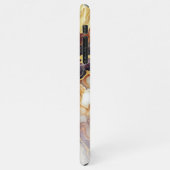 Aangepaste Paarse Zwart Grijs Wit Goud Marmeren Pa iPhone Hoesje (Linkerkant)