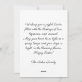 Aangepaste Paas Kaart met Paashaas en Bloemen (Achterkant)