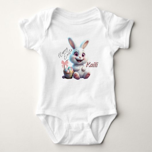 Aangepaste paasbunny Baby Bodysuit (Voorkant)