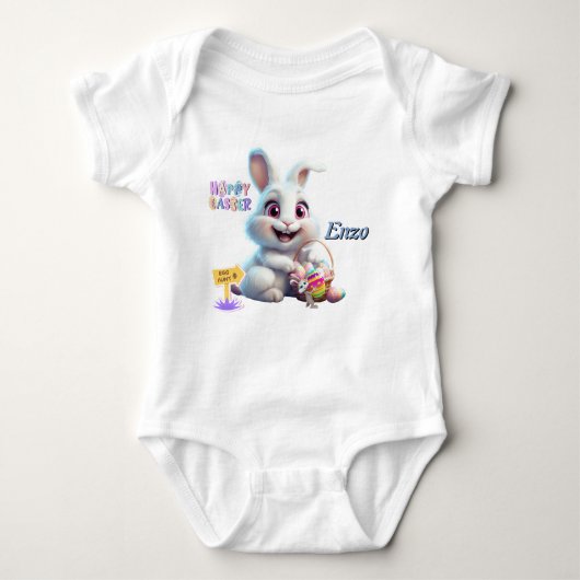 Aangepaste paasbunny Baby Bodysuit (Voorkant)