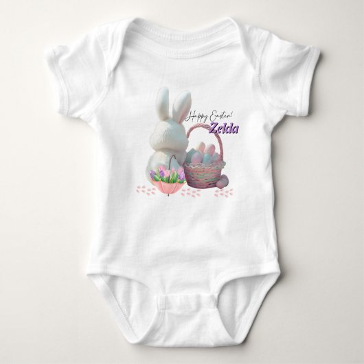Aangepaste paasbunny Baby Bodysuit (Voorkant)