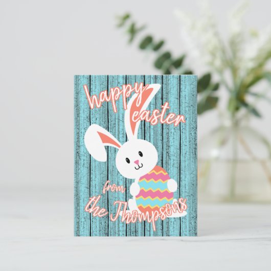 Aangepaste paascent met gekleurde eieren briefkaart (Staand voorkant)