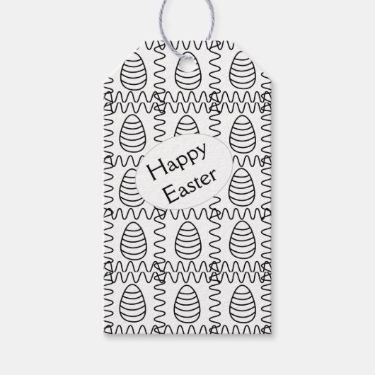 Aangepaste paaseieren Chevron Happy Easter Cadeaulabel (Voorkant)