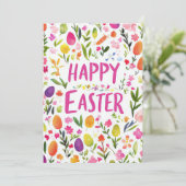 Aangepaste paaseieren met Kaart en paaseieren (Staand voorkant)