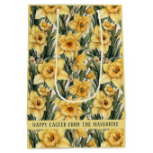 Aangepaste paasFloral Waterverf Daffodil Ge Medium Cadeauzakje (Achterkant)