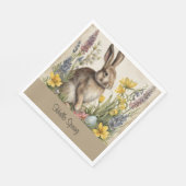 Aangepaste  paashaas eitje bloemen servet (Hoek)