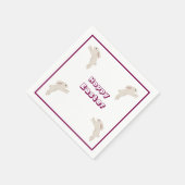 Aangepaste paashaas servetten – Zacht roze (Hoek)