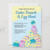 Aangepaste paasjacht op kleurrijke veer kaart (Voorkant)