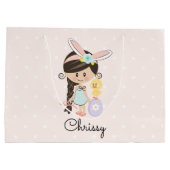 Aangepaste paastas Bunny Ears Girl Asian Large Cadeautasje (Achterkant)
