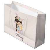 Aangepaste paastas Bunny Ears Girl Asian Large Cadeautasje (Voorkant Gekanteld)