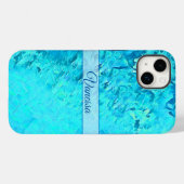 Aangepaste Pacifische blauwe naam Case-Mate iPhone Case (Achterkant (horizontaal))