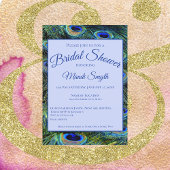 Aangepaste pacock feathers Bridal Shower Invitatio Kaart