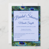 Aangepaste pacock feathers Bridal Shower Invitatio Kaart (Voorkant)