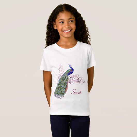 Aangepaste  pacock t-shirt (Voorkant volledig)