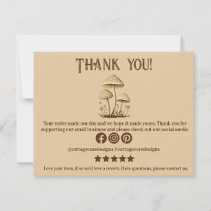 Aangepaste paddenstoel Hartelijk dank voor Visitek Kaart