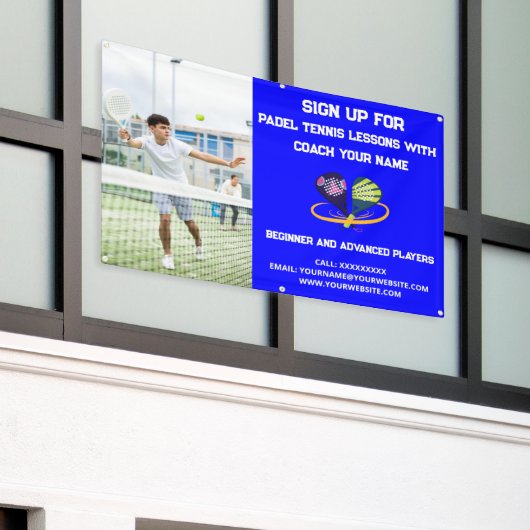 Aangepaste Padel Tennis Coaching Klasse Lessen Bla Spandoek (Buitenkant Gebouw)