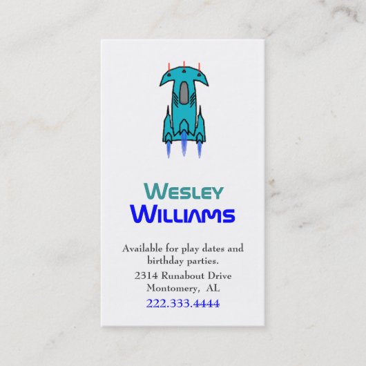 Aangepaste padkaart voor ruimteschip contactkaartje (Voorkant)