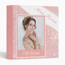 Aangepaste Pageant Binder - Rose Gold Glitz
