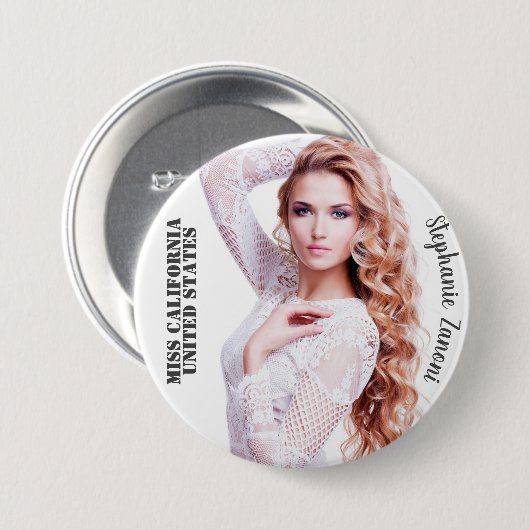 Aangepaste Pageant Button Pin - Kies uw maat (Voorkant /achterkant)
