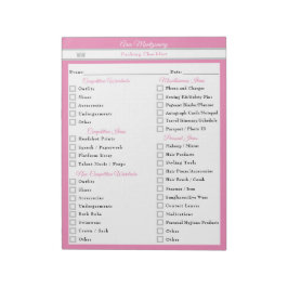 Aangepaste Pageant Packing Checklist voor Pageants Notitieblok