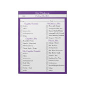 Aangepaste Pageant Packing Checklist voor Pageants Notitieblok (Linkerzijde)