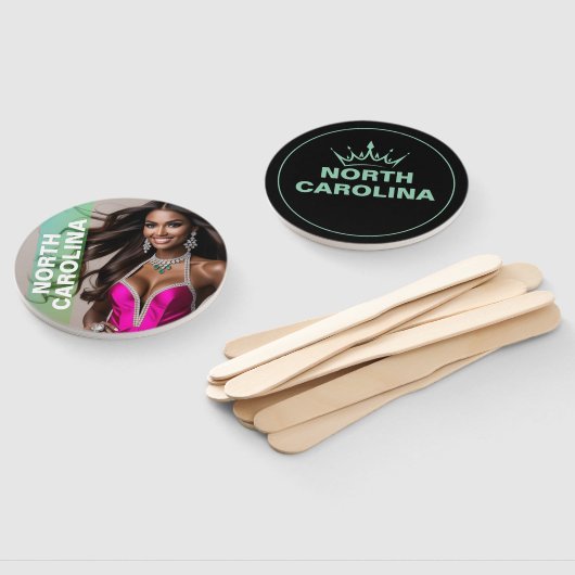 Aangepaste Pageant Paddle Fans - Crown Design Handwaaier (Niet-gemonteerd)