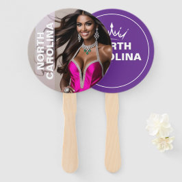 Aangepaste Pageant Paddle Fans - Crown Design Handwaaier
