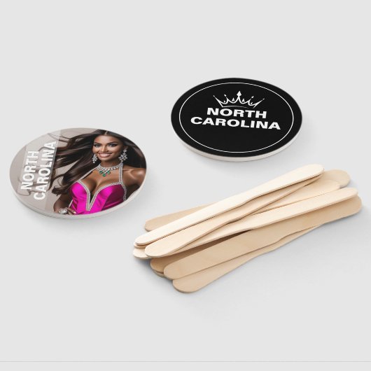 Aangepaste Pageant Paddle Fans - Crown Design Handwaaier (Niet-gemonteerd)