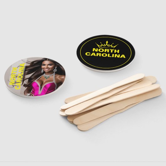 Aangepaste Pageant Paddle Fans - Crown Design Handwaaier (Niet-gemonteerd)