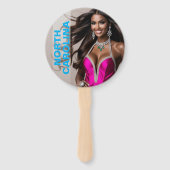 Aangepaste Pageant Paddle Fans - Crown Design Handwaaier (Voorkant)