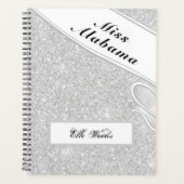 Aangepaste Pageant Planner Agenda Zilver Glitter (Voorkant)
