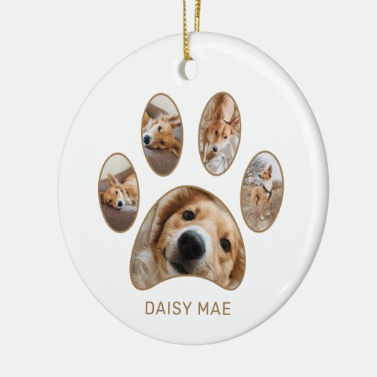 Aangepaste pagina Afdrukpagina Naam jaar Foto Coll Keramisch Ornament (Links)