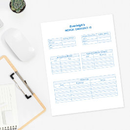 Aangepaste pagina Blauwe medische noodhulp-ID