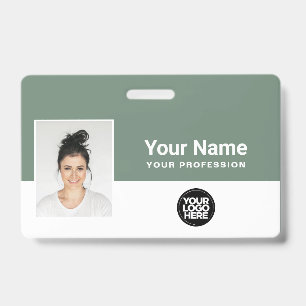 Aangepaste pagina Groene Logo voor werknemer Naam  Badge