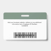 Aangepaste pagina Groene Logo voor werknemer Naam Badge (Achterkant)