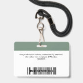 Aangepaste pagina Groene Logo voor werknemer Naam Badge (Achterkant met lanyard)
