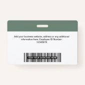Aangepaste pagina Groene Logo voor werknemer Naam Badge (Achterkant)