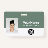 Aangepaste pagina Groene Logo voor werknemer Naam Badge (Voorkant)