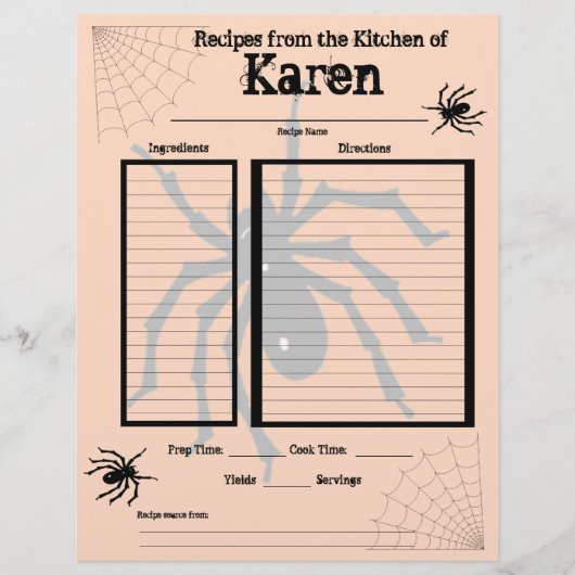 Aangepaste pagina Halloween Recipe (Voorkant)