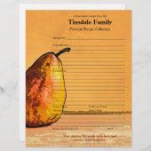 Aangepaste pagina Pear Engraving Recipe (Voorkant / Achterkant)