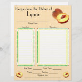 Aangepaste pagina voor het recept van het peach-on (Voorkant / Achterkant)