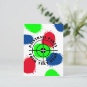 Aangepaste paintball Verjaardagsfeestje verfspatte Briefkaart (Staand voorkant)