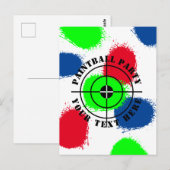 Aangepaste paintball Verjaardagsfeestje verfspatte Briefkaart (Voorkant / Achterkant)